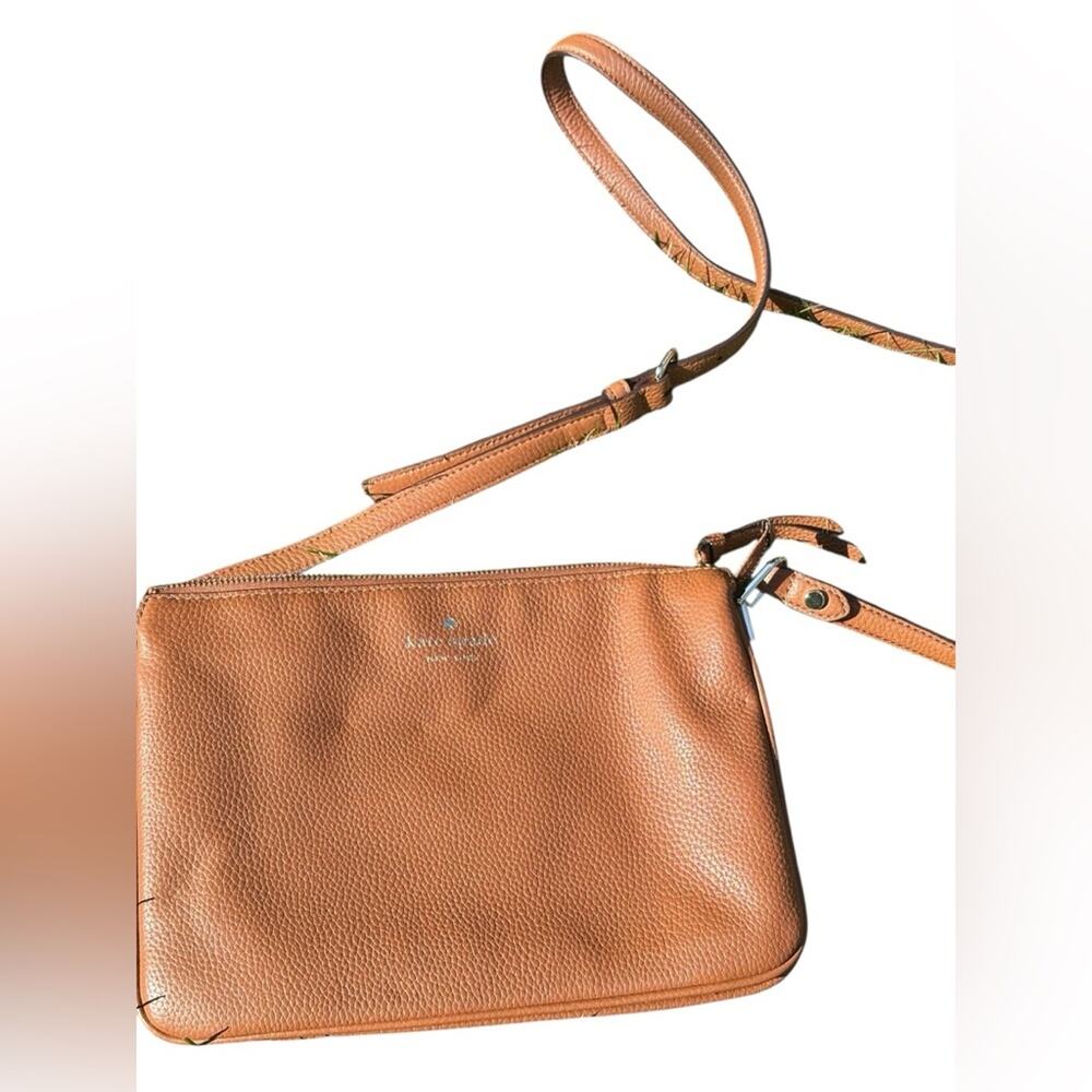 Kate Spade New York Leila Tan Pebbled Leather Crossbody Bag - Picture 2 of 9
